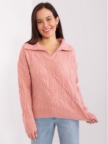 Sweter-AT-SW-2349-2.96-ciemny różowy 2