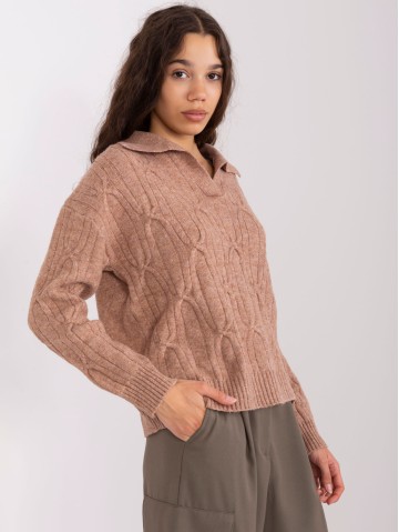 Sweter-AT-SW-2349-2.96-brązowy 2