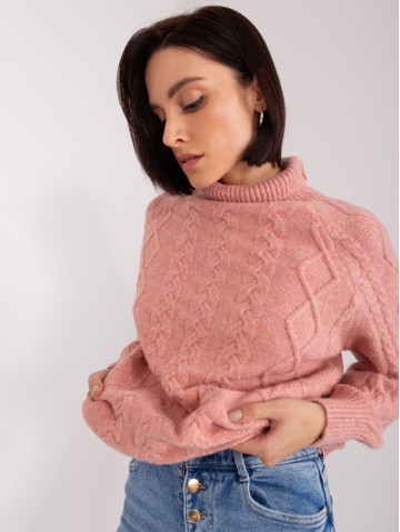 Sweter-AT-SW-2355-2.19P-ciemny różowy 2