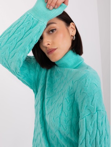 Sweter-AT-SW-2348.88-mietowy 2