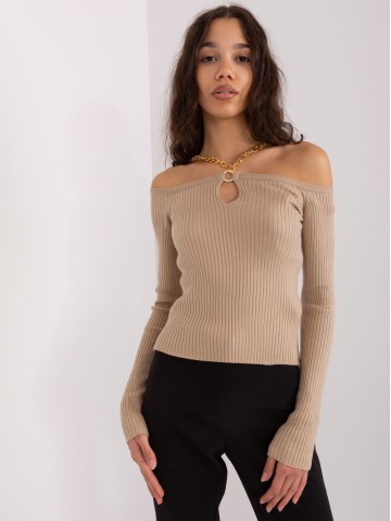 Sweter-EM-SW-070921.49-ciemny bezowy 2