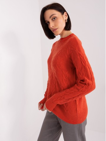 Sweter-AT-SW-2340.43-ciemny pomarańczowy 2
