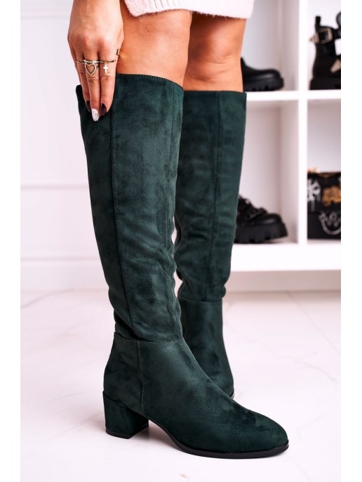 Women's suede boots Sergio Leone green KZ273