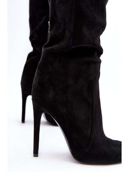 Women's Knee-High Heels Boots Black Vessy