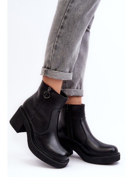 Women's Zipper Boots Black Romella Women's Zipper Boots Black Romella