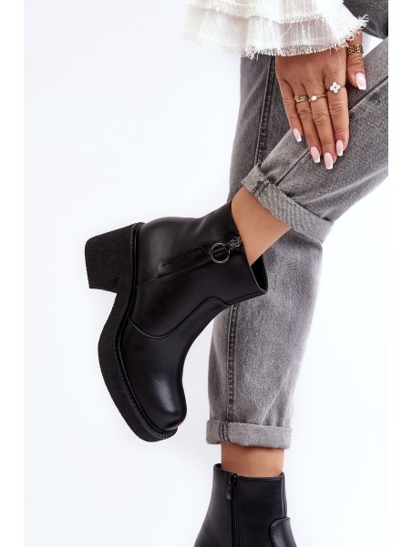 Women's Zipper Boots Black Romella