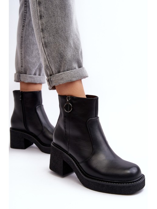 Women's Zipper Boots Black Romella Women's Zipper Boots Black Romella