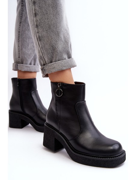 Women's Zipper Boots Black Romella
