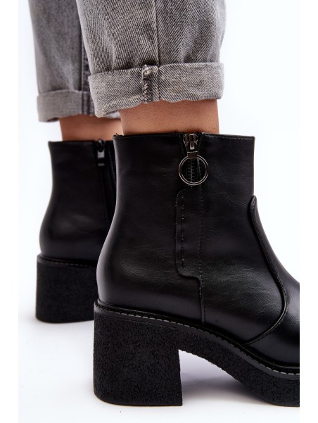 Women's Zipper Boots Black Romella
