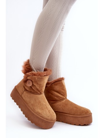 Women's Platform Snow Boots with Faux Fur Camel Wikas 2