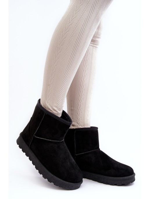 Women's Suede Snow Boots Fleece-Lined Black Nanga Women's Suede Snow Boots Fleece-Lined Black Nanga