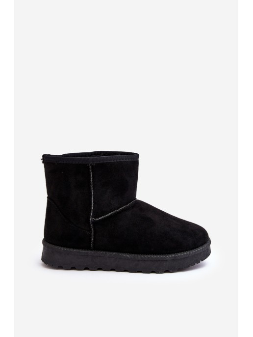 Women's Suede Snow Boots Fleece-Lined Black Nanga Women's Suede Snow Boots Fleece-Lined Black Nanga
