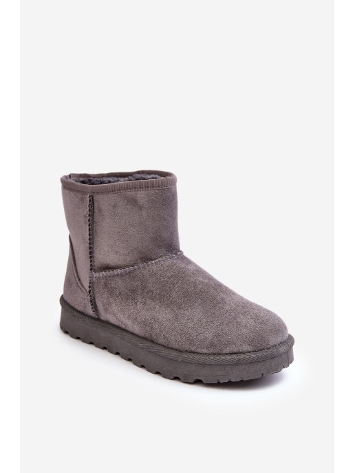 Women's Suede Snow Boots Padded Grey Nanga