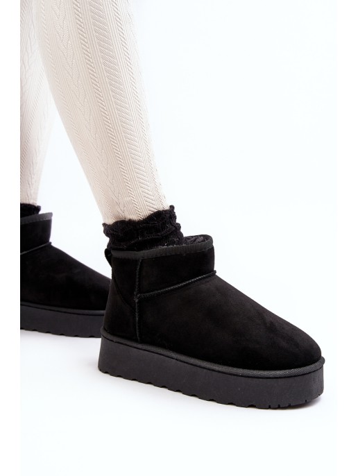 Moteriški sniego batai ant platformos, iškloti kailiu juodu Xamella Moteriški sniego batai ant platformos, iškloti kailiu juodu Xamella