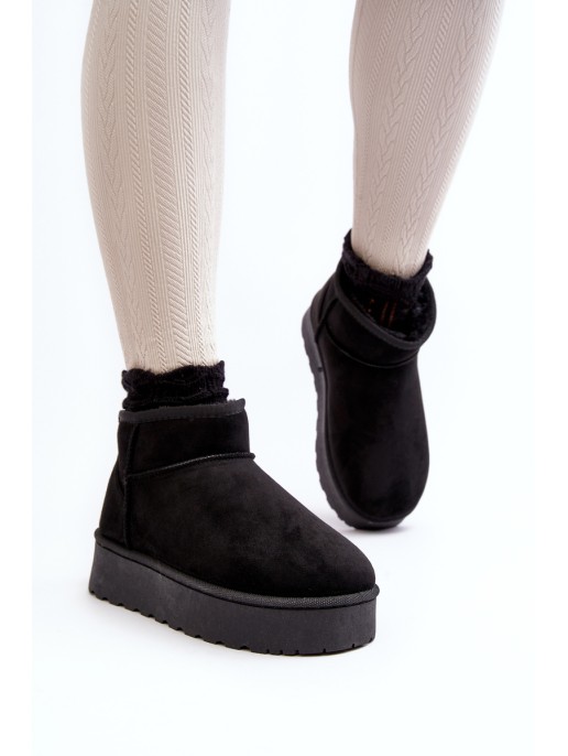 Moteriški sniego batai ant platformos, iškloti kailiu juodu Xamella Moteriški sniego batai ant platformos, iškloti kailiu juodu Xamella