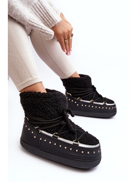 Women's Padded Snow Boots Black Rohes