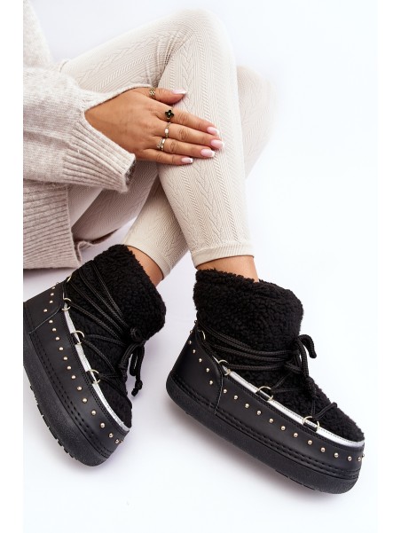 Women's Padded Snow Boots Black Rohes