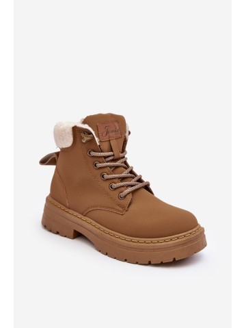 Women's Leather Trappers with Fur Brown Lynnvia