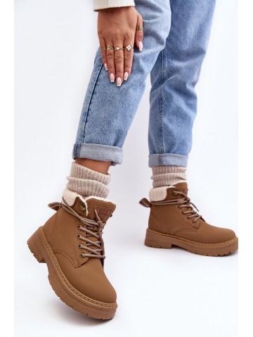 Women's Leather Trappers with Fur Brown Lynnvia 2