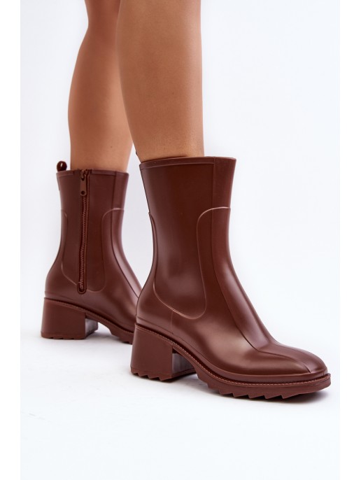 Women's Matte Boots Botki On Heel Brown Bertaida Women's Matte Boots Botki On Heel Brown Bertaida