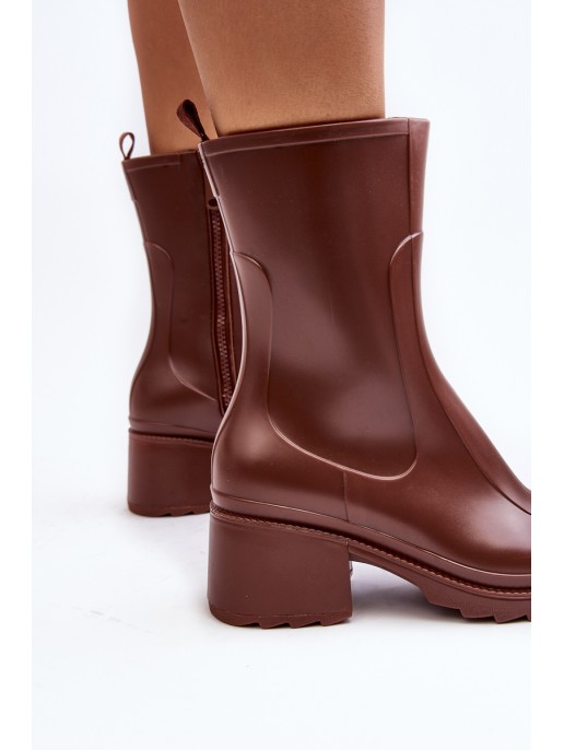 Women's Matte Boots Botki On Heel Brown Bertaida Women's Matte Boots Botki On Heel Brown Bertaida