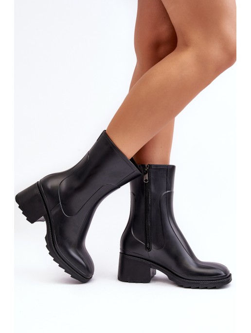 Women's Matte Boots Botki On Heel Black Bertaida Women's Matte Boots Botki On Heel Black Bertaida