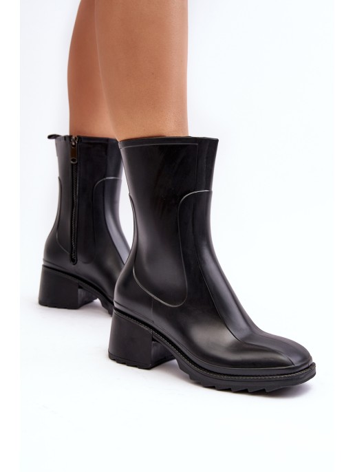 Women's Matte Boots Botki On Heel Black Bertaida Women's Matte Boots Botki On Heel Black Bertaida
