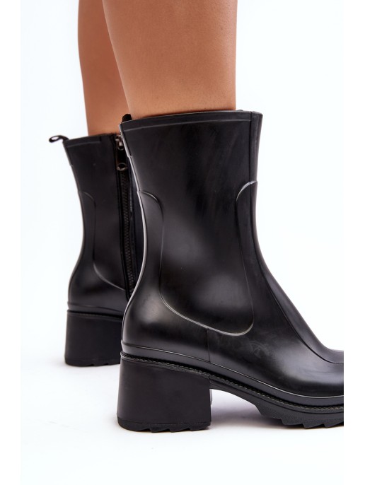 Women's Matte Boots Botki On Heel Black Bertaida Women's Matte Boots Botki On Heel Black Bertaida