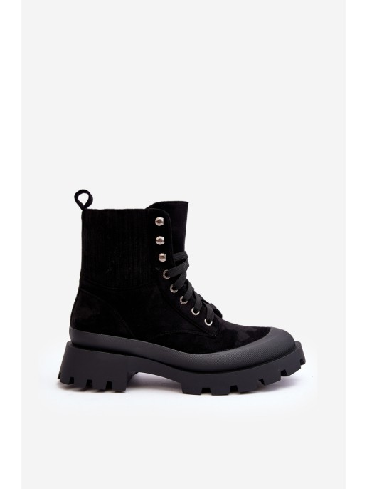 Women's Lace-up Trapery Boots Black Gordts Women's Lace-up Trapery Boots Black Gordts
