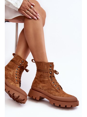 Women's Trapper Lace-Up Boots Camel Gordts 2