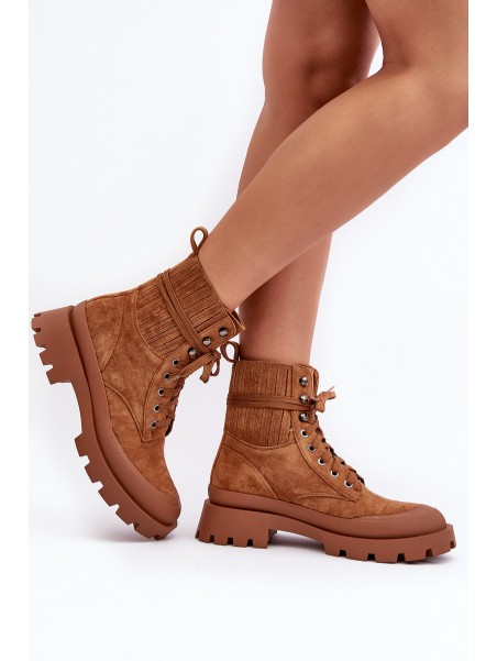 Women's Trapper Lace-Up Boots Camel Gordts