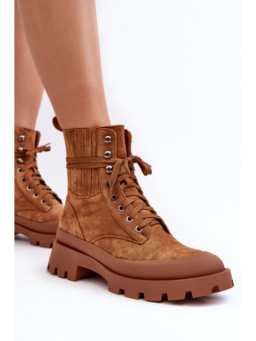 Women's Trapper Lace-Up Boots Camel Gordts