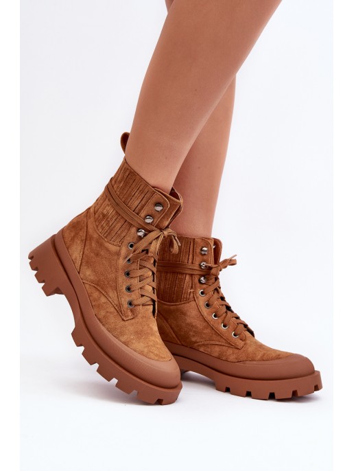 Women's Trapper Lace-Up Boots Camel Gordts