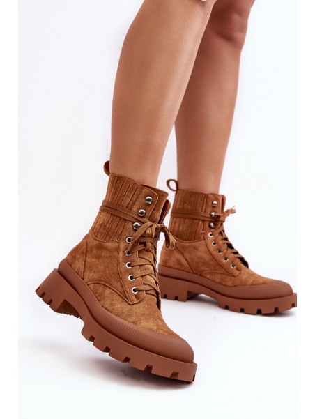 Women's Trapper Lace-Up Boots Camel Gordts