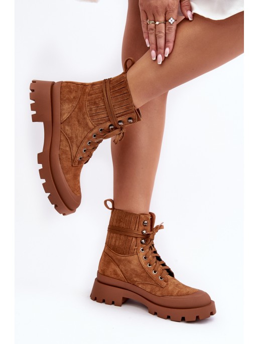 Women's Trapper Lace-Up Boots Camel Gordts