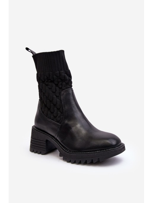 Women's Boots With Massive Heel And Sock Black Briogen