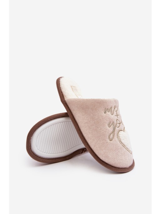 Women's Classic Slip-On Fleece Lined Beige Slippers Mabira