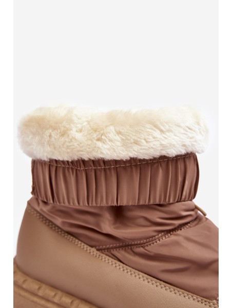 Tamsiai smėlio spalvos Lureta moteriški sniego batai storu padu