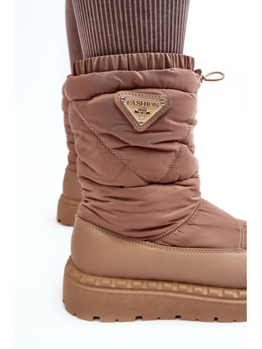 Tamsiai smėlio spalvos Lureta moteriški sniego batai storu padu