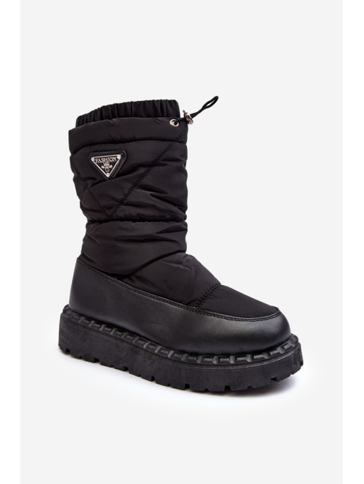 Women's snow boots with thick sole black Lureta