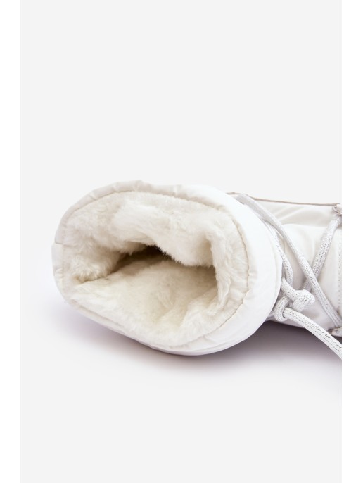 Moteriški sniego batai su platforma ir suvarstoma balta Fleure