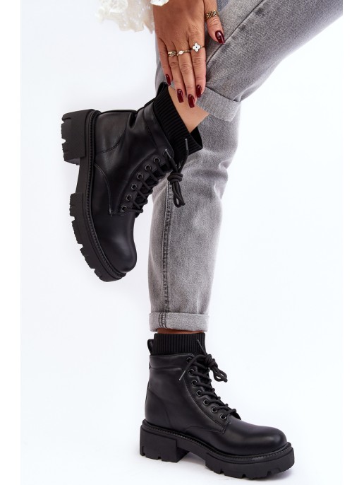 Women's Black Winter Boots with Sock Rivella Women's Black Winter Boots with Sock Rivella