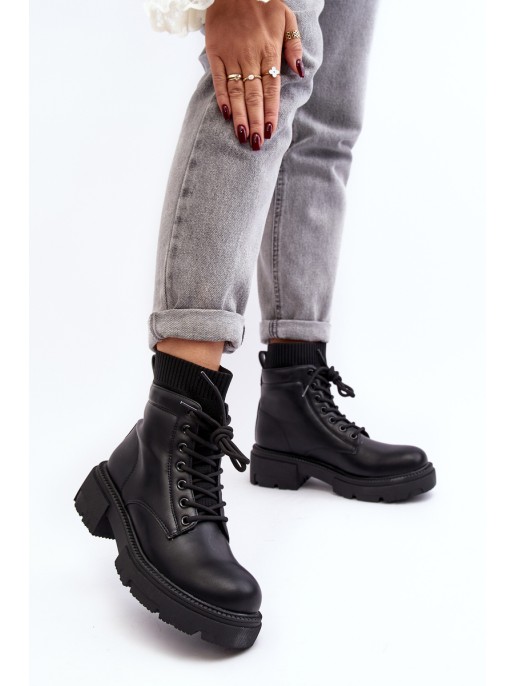 Women's Black Winter Boots with Sock Rivella Women's Black Winter Boots with Sock Rivella