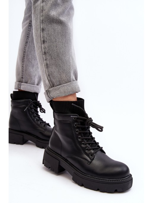 Women's Black Winter Boots with Sock Rivella Women's Black Winter Boots with Sock Rivella