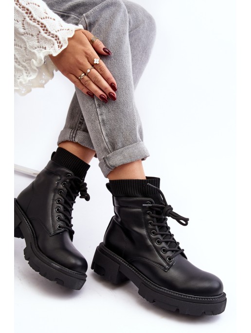 Women's Black Winter Boots with Sock Rivella Women's Black Winter Boots with Sock Rivella