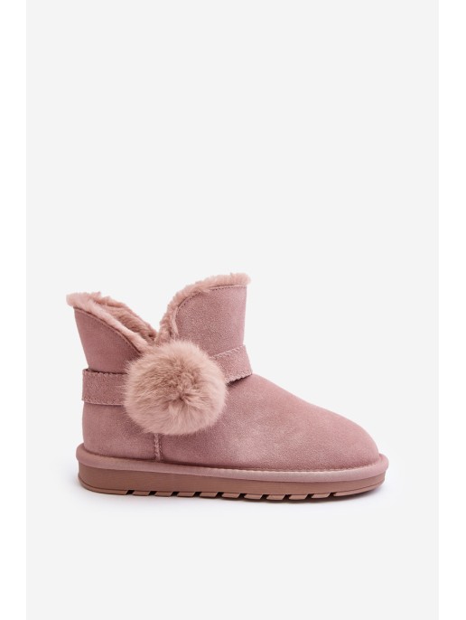Pink Women's Suede Snow Boots with Cutouts Eraclio