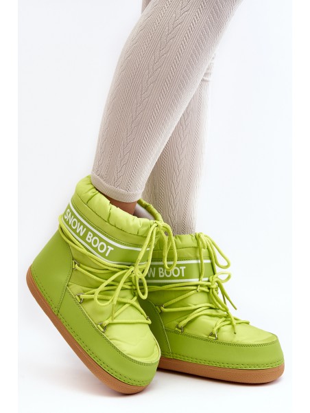 Women's tied snow boots in olive green Soia