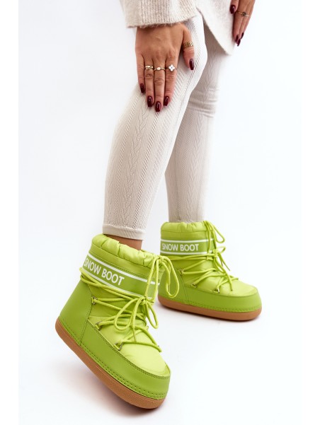 Women's tied snow boots in olive green Soia