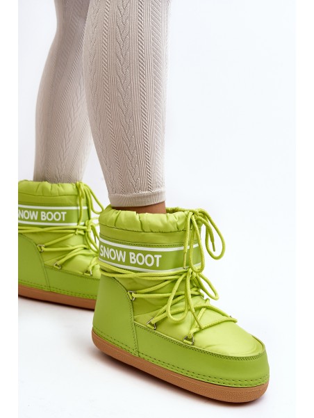 Women's tied snow boots in olive green Soia