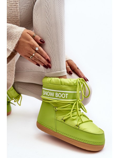 Women's tied snow boots in olive green Soia